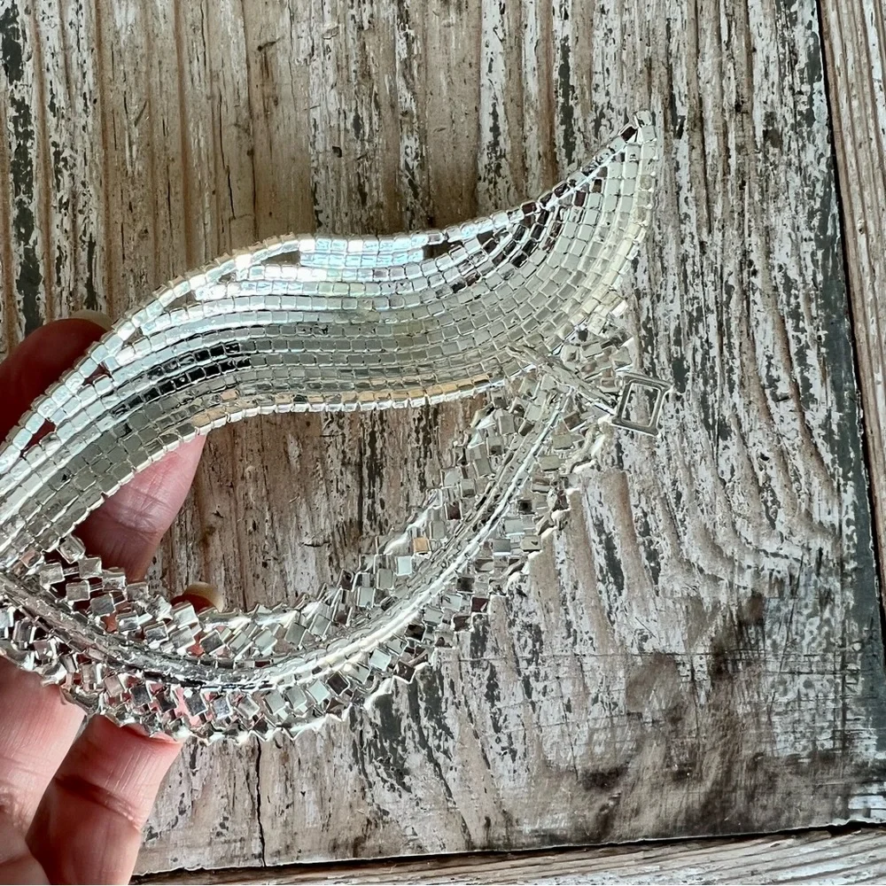 Crystal Rhinestone Masquerade Face Mask - Silver